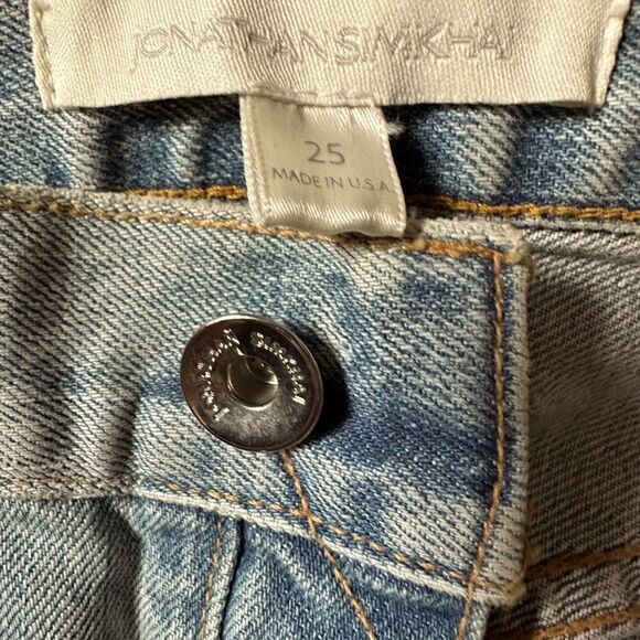 Jonathan Simkhai Embellished Pearl / Beaded distressed jeans NWOT 25 - Picture 4 of 12